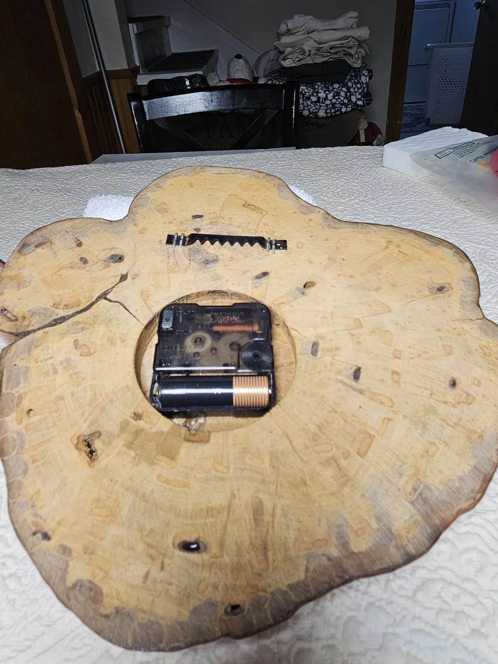 Handcrafted Amber Wood Resin Wall Clock - Unbranded